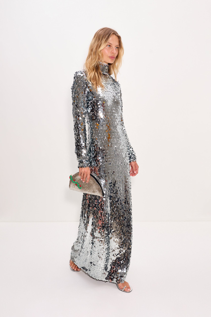 Sculpty Sequin Dress In Satellite Silver 1
