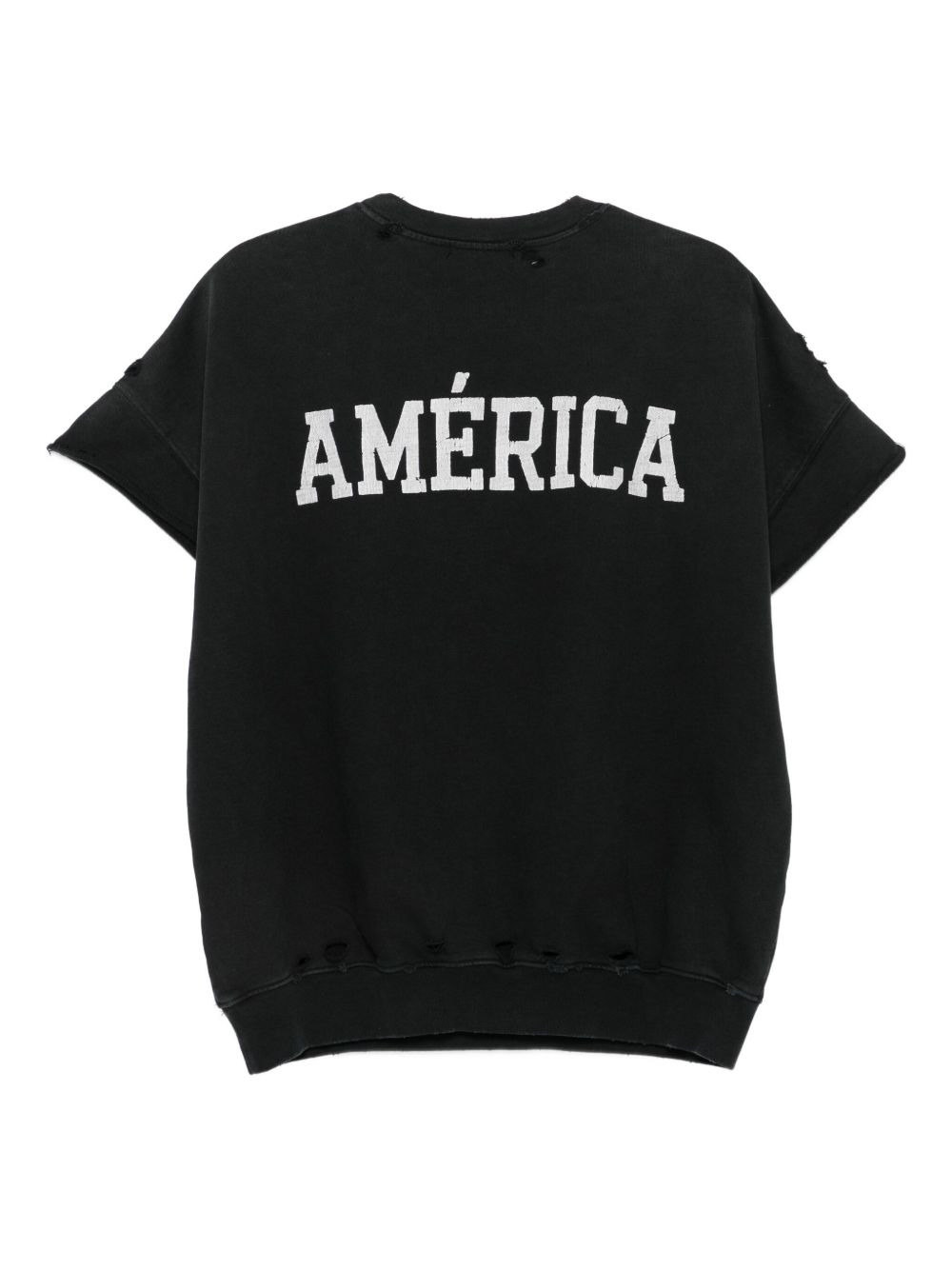 distressed flag graphic T-shirt - 2