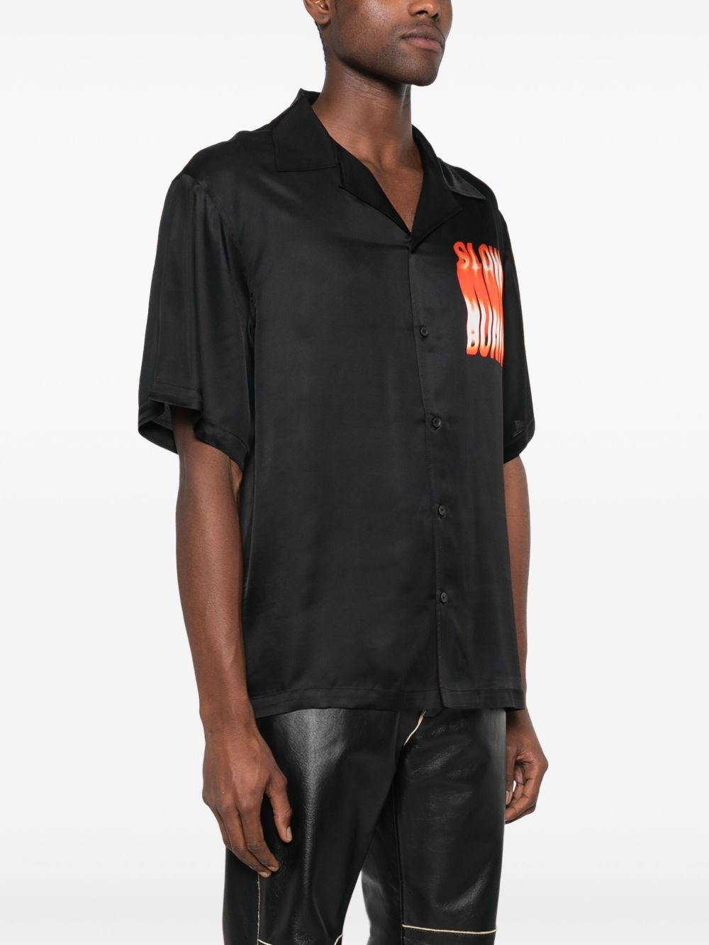 slogan-print shirt - 3