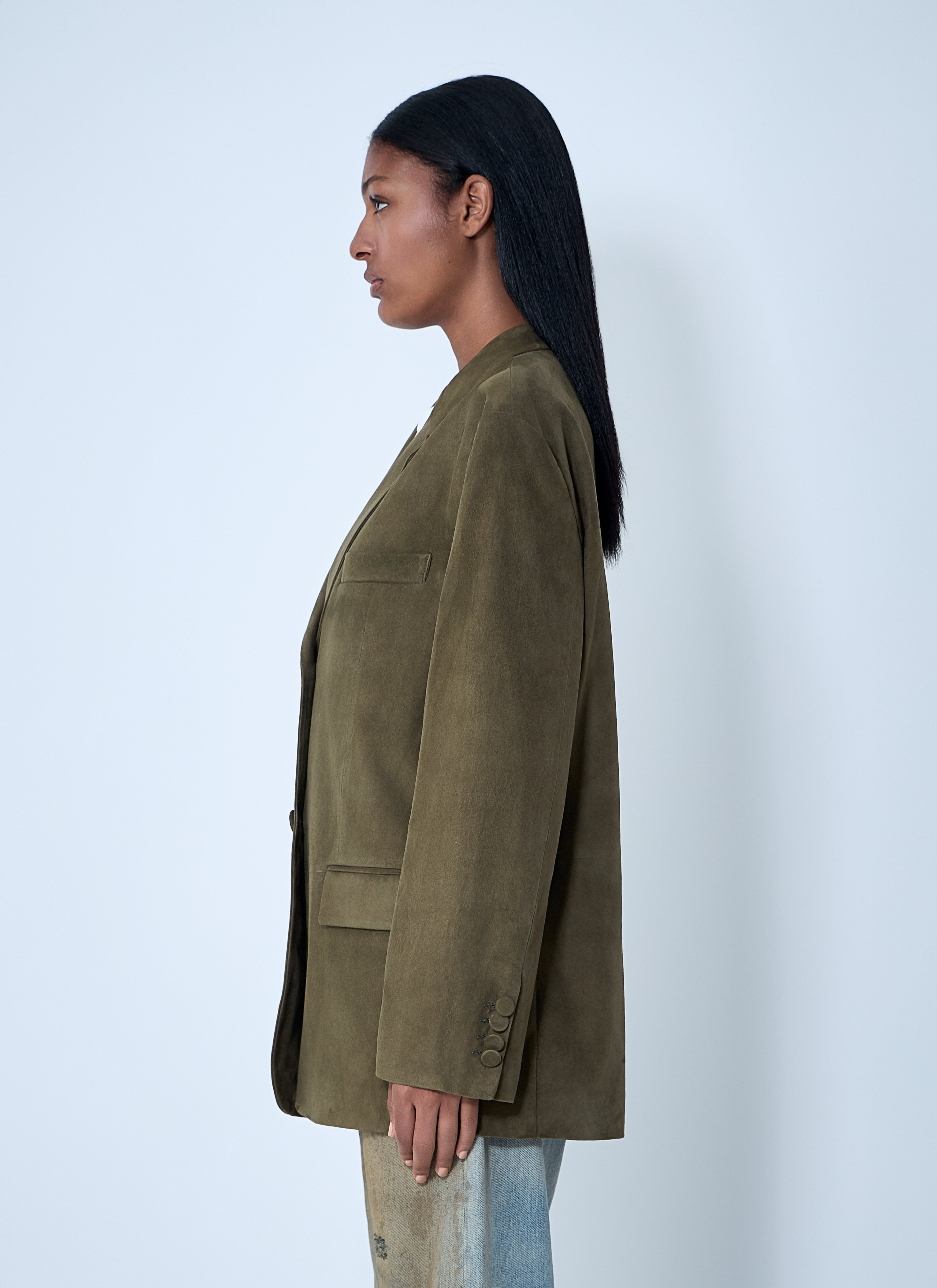 Marni Women Suede Single-Breasted Blazer - 3