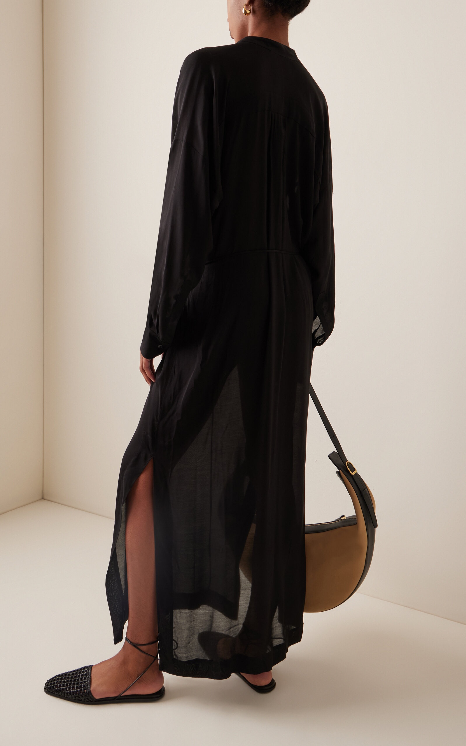 Cremona Gauze Maxi Dress black - 4