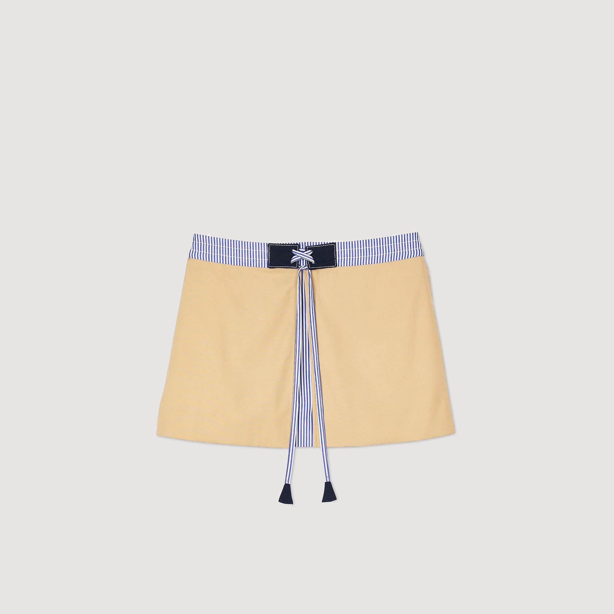 MINI DUAL-MATERIAL SKIRT - 7