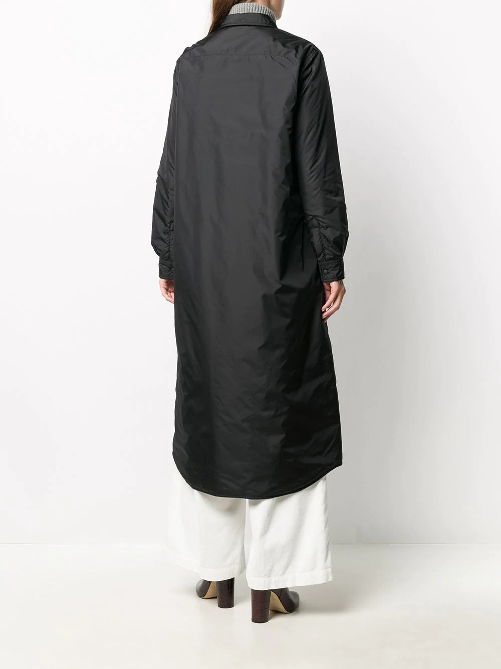 buttoned long raincoat - 4