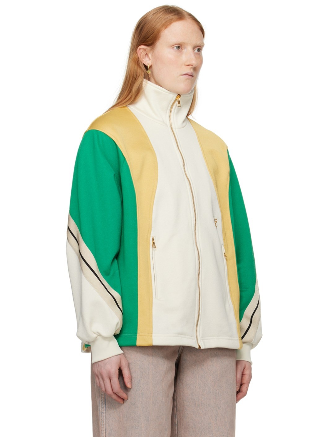 Off-White & Green Monogram Track Jacket - 2