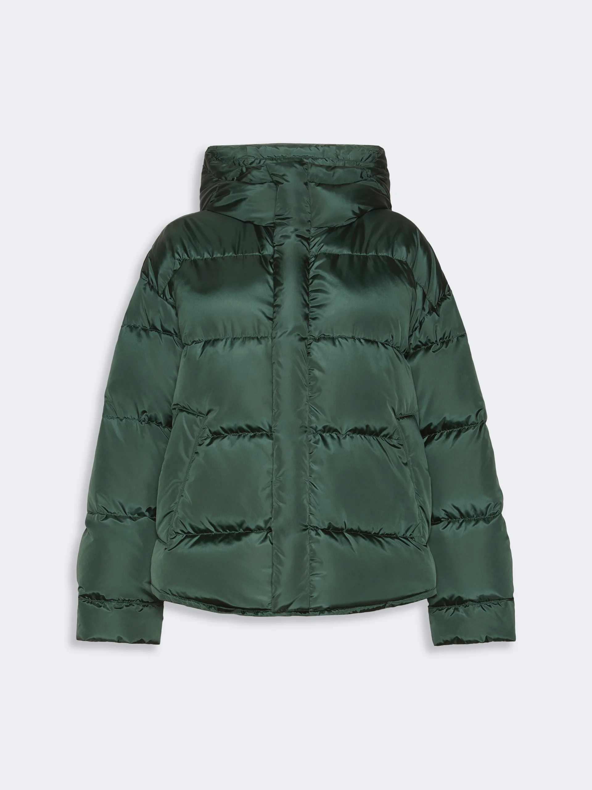 LUSSO Water-repellent technical taffeta down jacket - DARK GREEN - 1