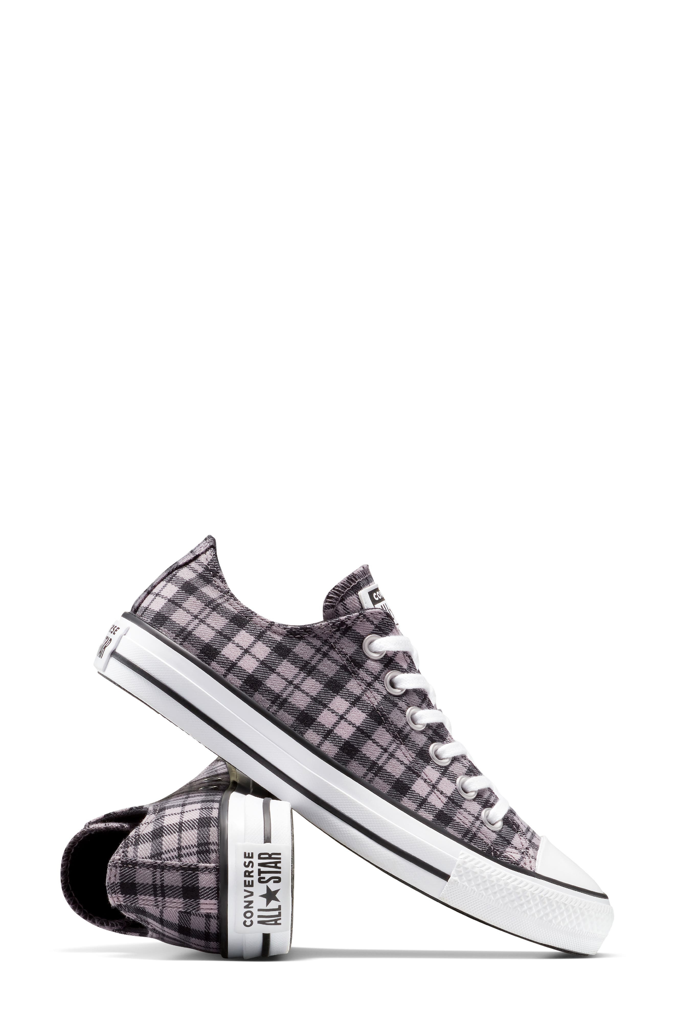 Converse Gender Inclusive Chuck Taylor All Star Plaid Sneaker in Black/Altitude Lilac/White at Nords - 4