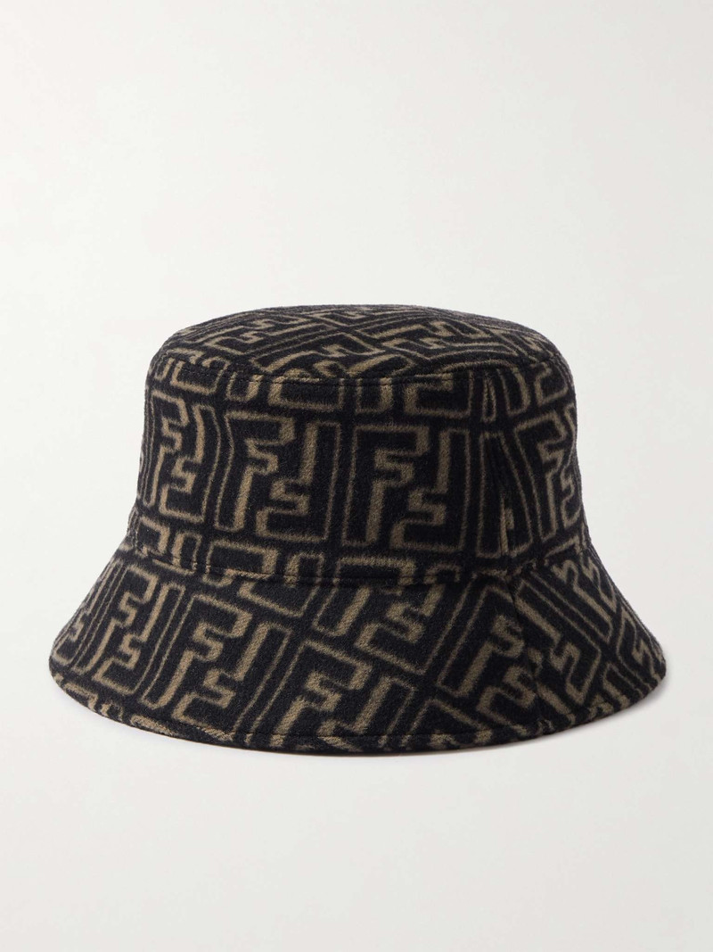 Logo-Jacquard Wool and Silk-Blend Felt Bucket Hat 1