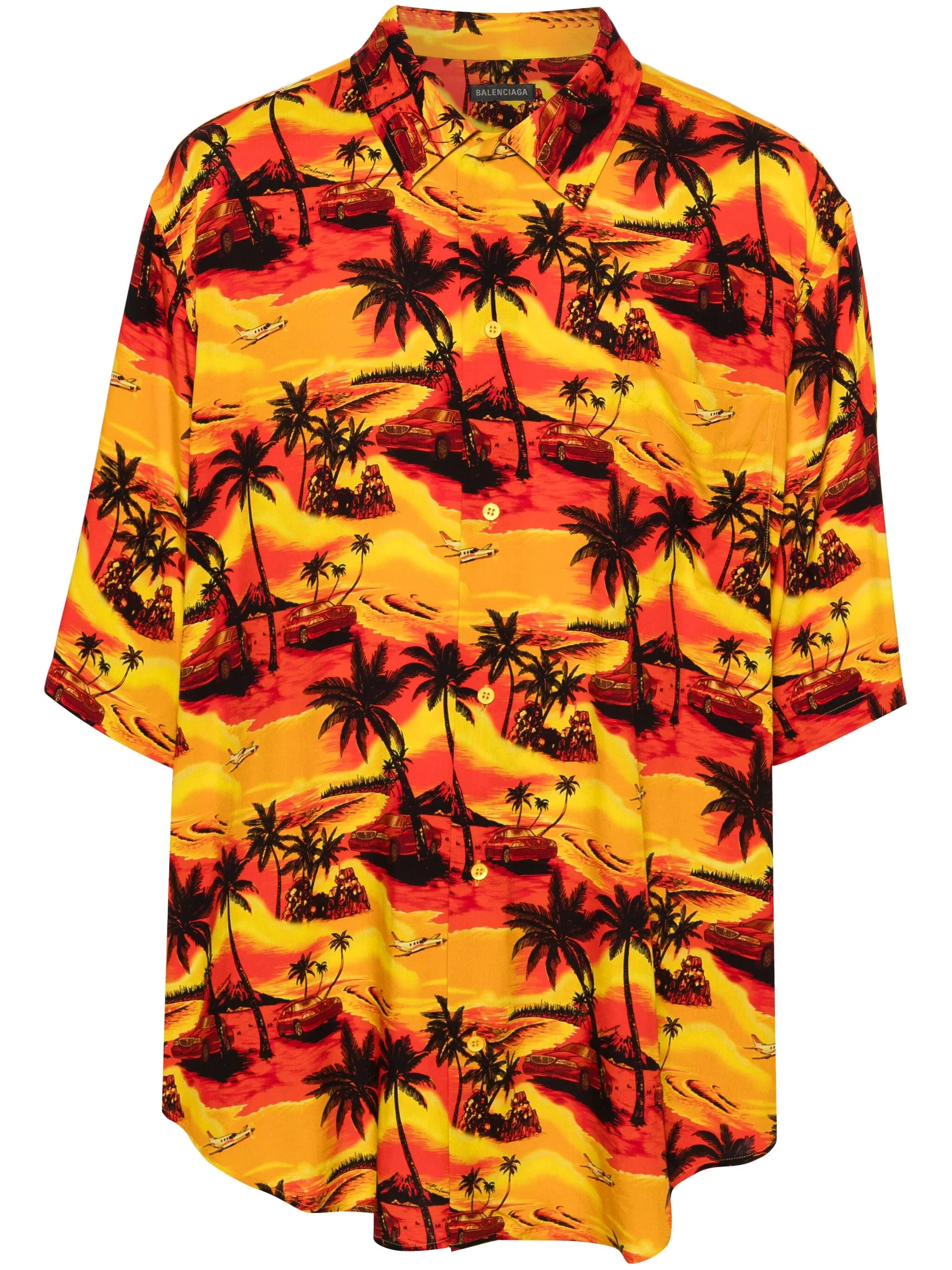 Floral-print Short-sleeve Shirt - 1