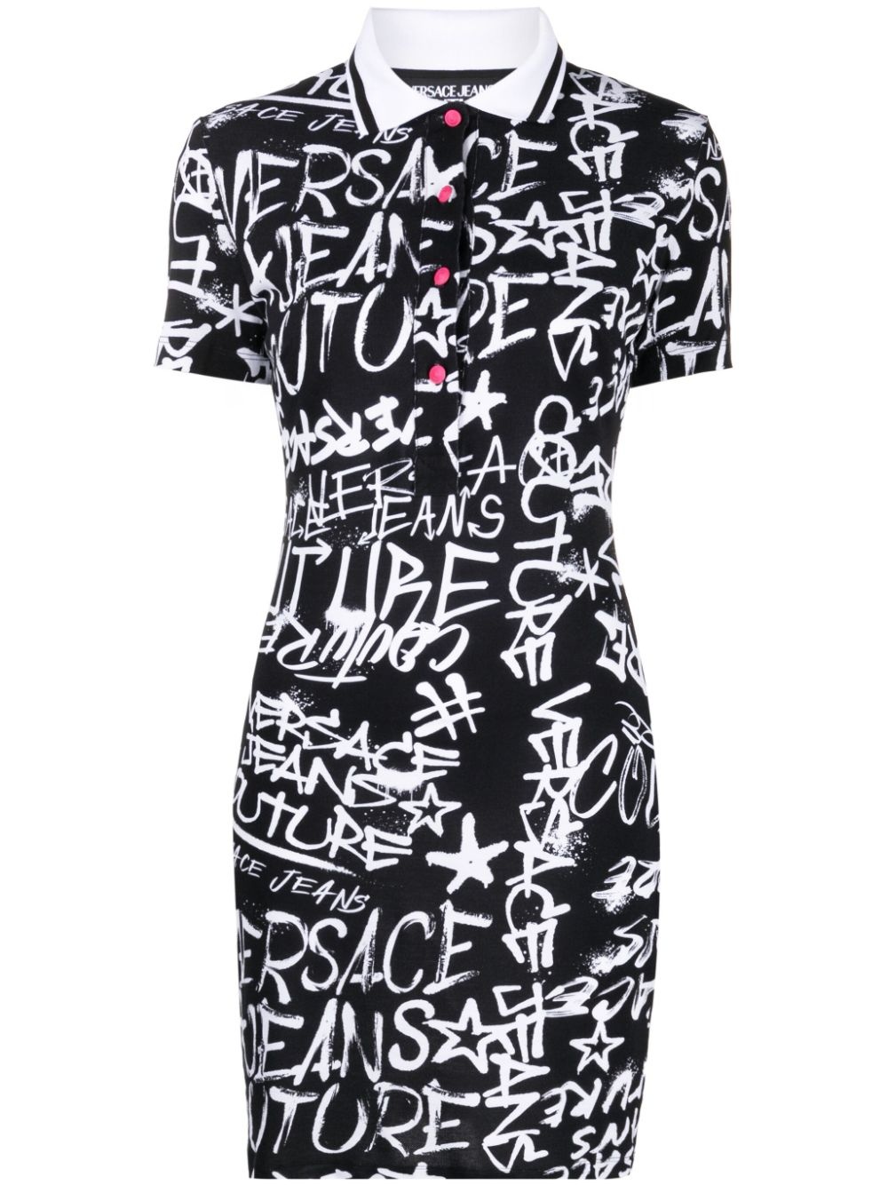 logo-print polo minidress - 1