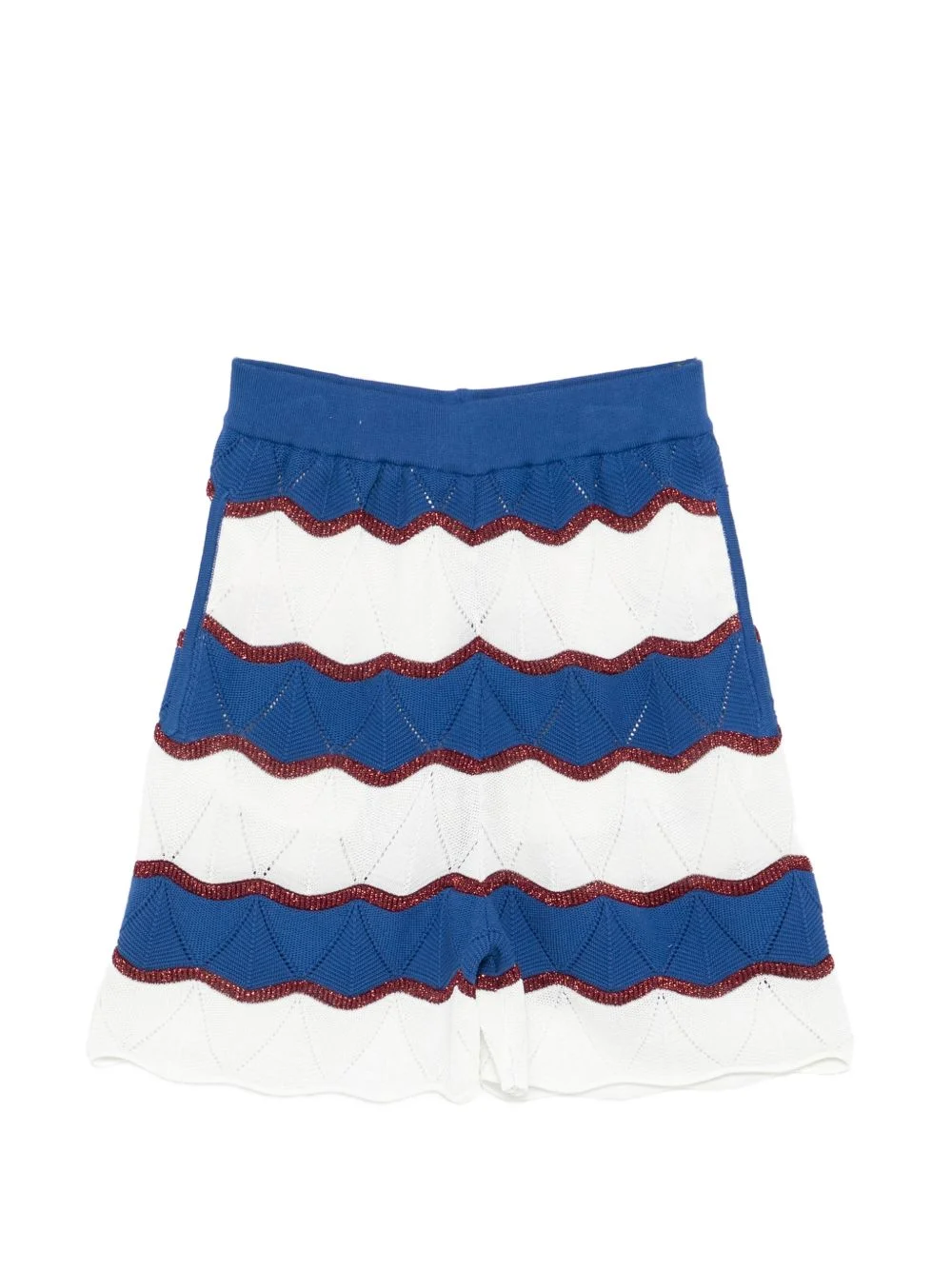 colour block striped shorts - 1