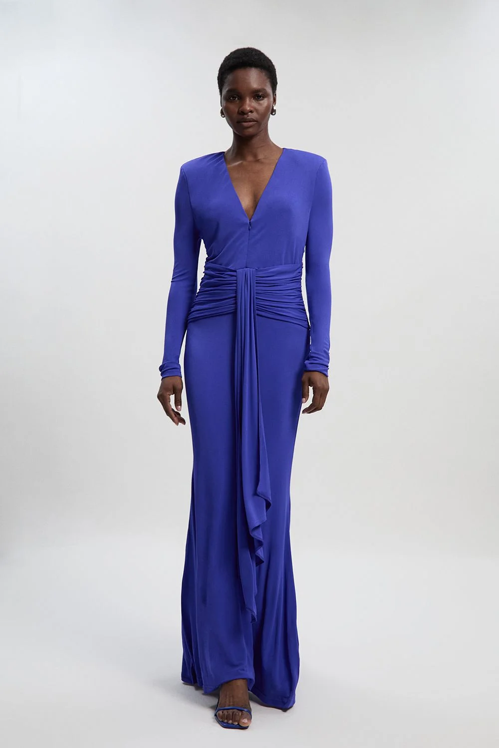 karen millen petite evening dresses Karen Millen Petite Figure Form Bandage Feather Detail Bandeau Knit Midi Dress in Chocolate