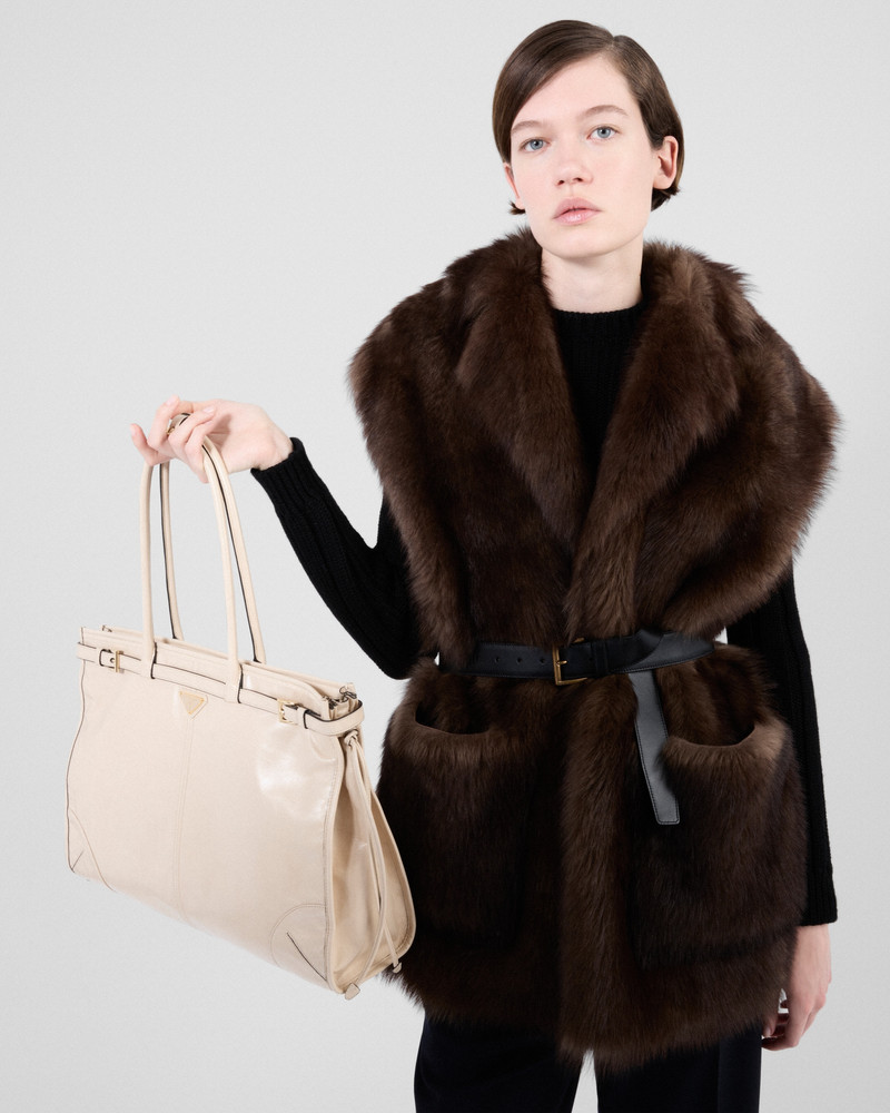 Belted shearling vest 3
