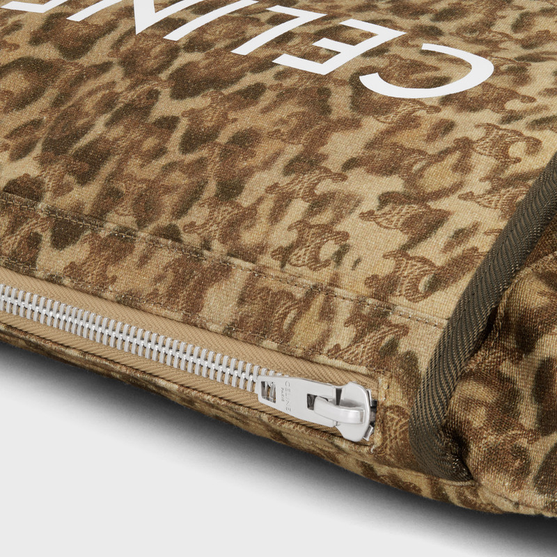 MEDIUM MESSENGER TREKKING in Textile with triomphe leopard print and Celine print 4