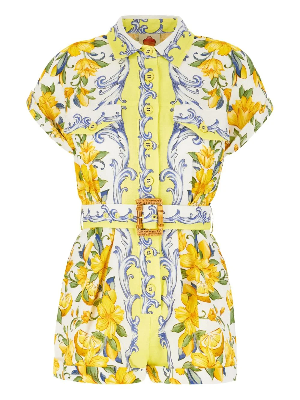 lemon-print jumpsuit - 1