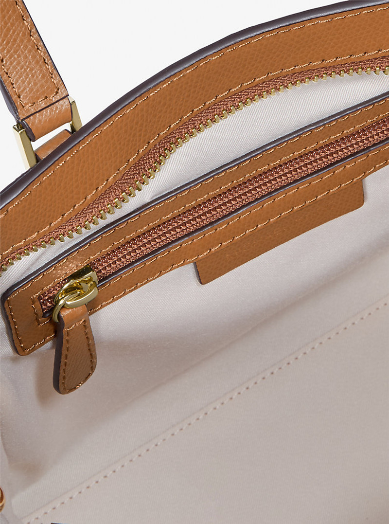 Taryn Small Signature Logo and Leather Convertible Crossbody Bag 5