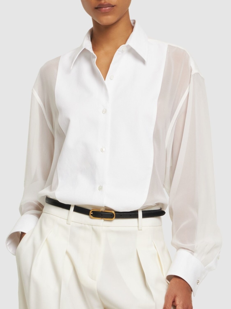 Silk chiffon tuxedo shirt - 3
