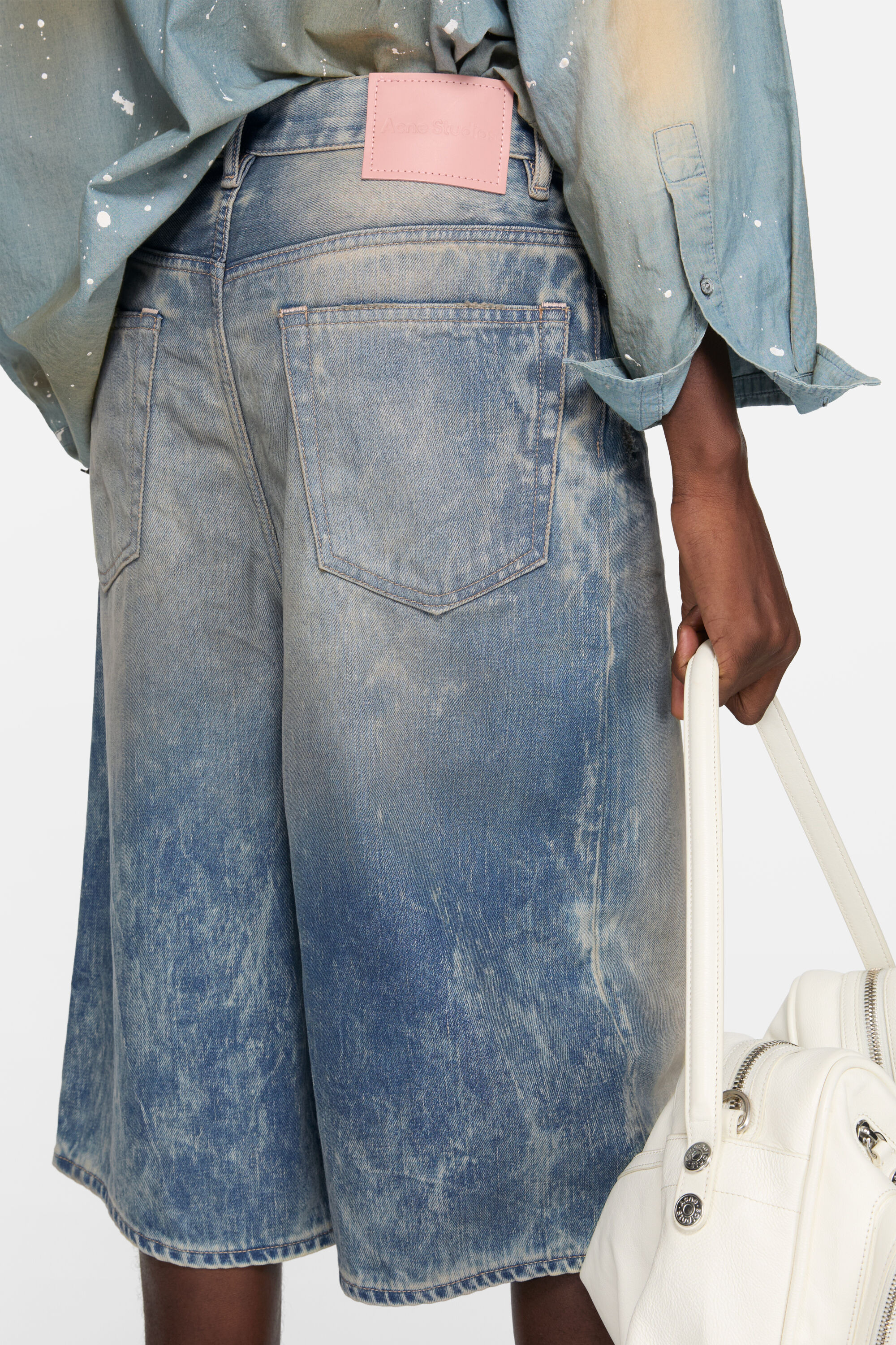 Denim shorts - Loose Fit - Mid blue - 4