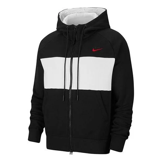 Men's Nike Air Full-Length Zipper Cardigan Fleece Black CJ4820-011 - 1
