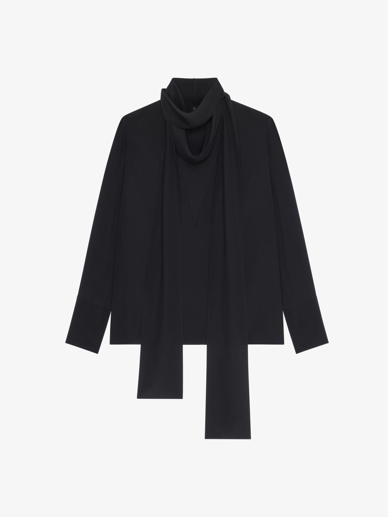 BLOUSE IN SILK WITH LONG REMOVABLE LAVALLIERE 1