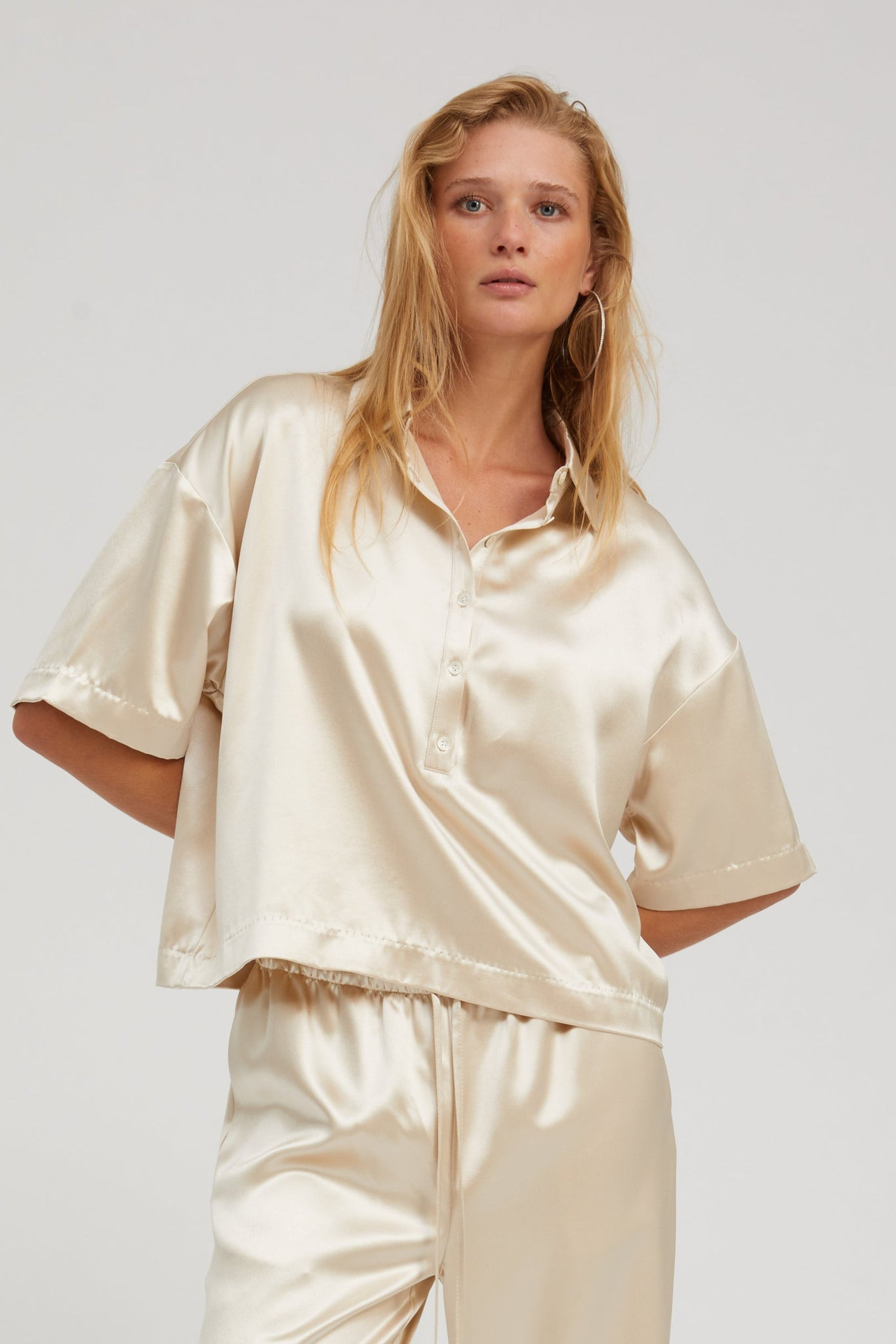 CHAMPAGNE SILK POLO - 2