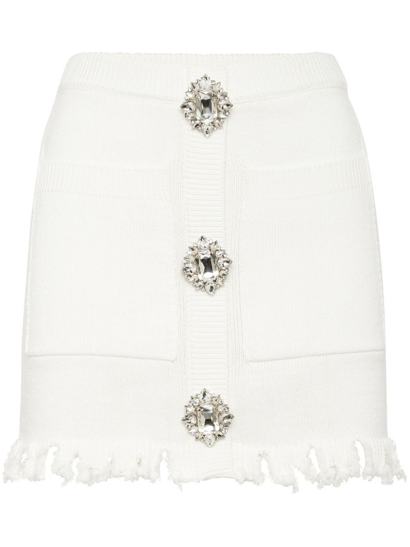 crystal-embellished cotton mini skirt 1