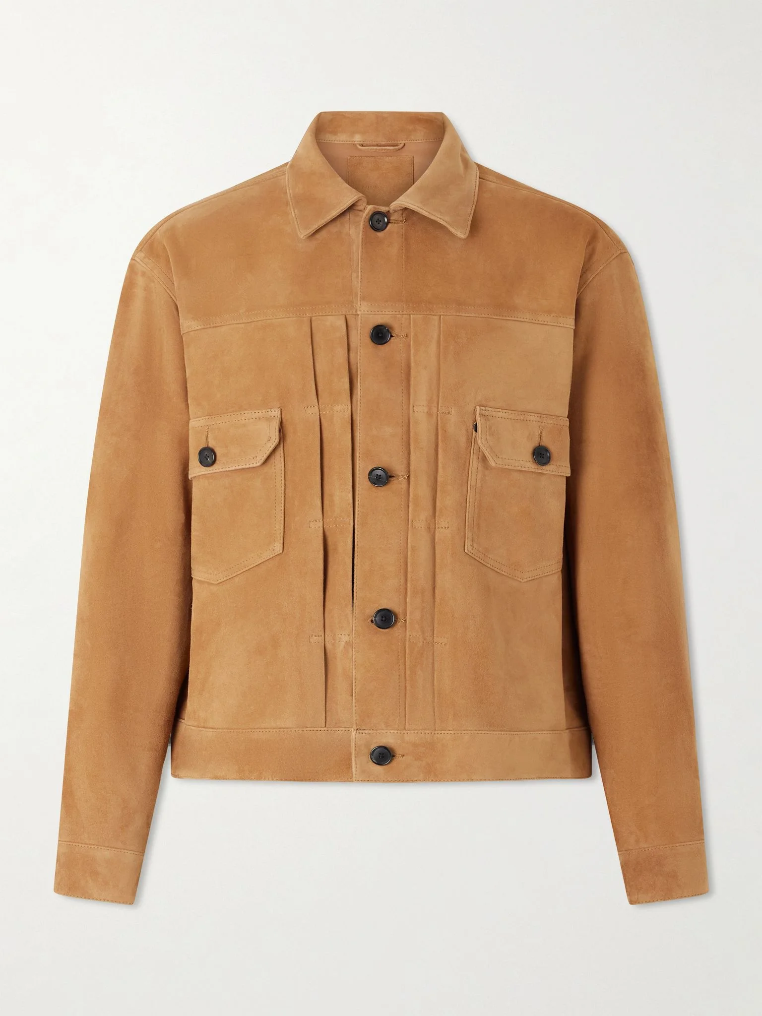 T-2 Pleated Suede Jacket Brown - 1