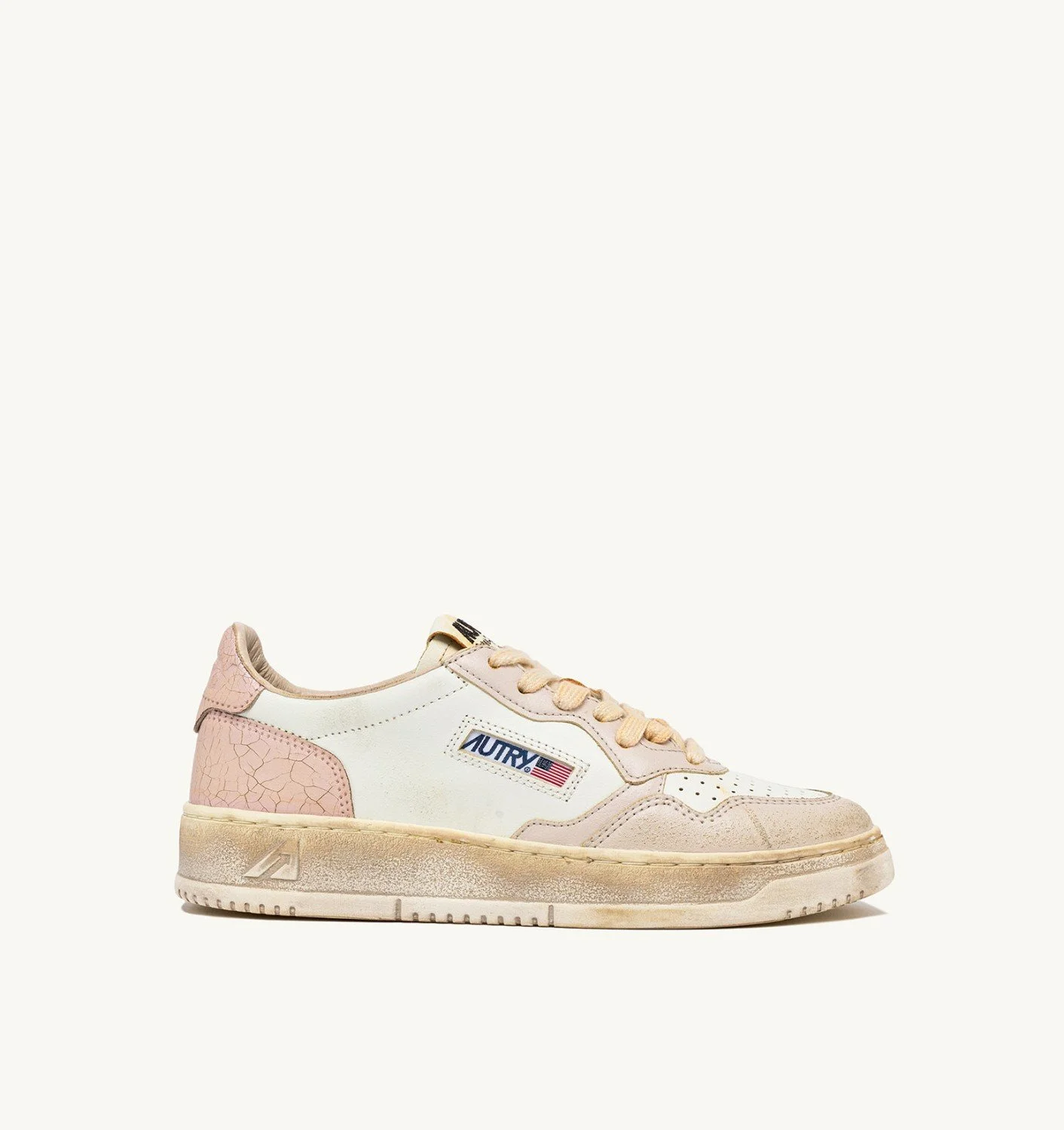 MEDALIST LOW SUPER VINTAGE SNEAKERS IN WHITE PEACHWHIP AND GRAY - 1
