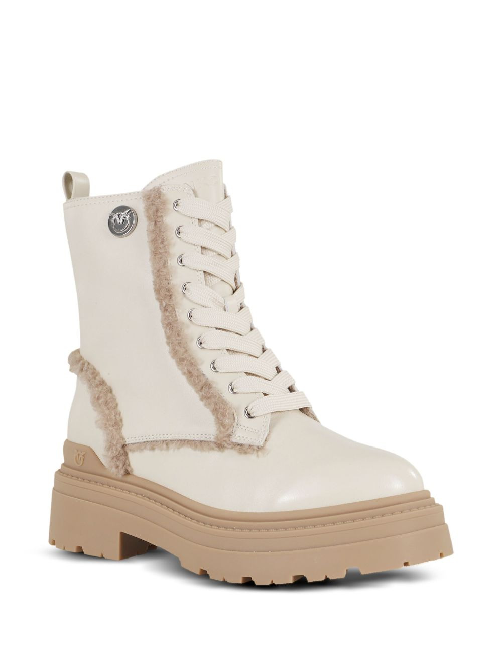 Mia lace-up teddy-trimmed boots - 3