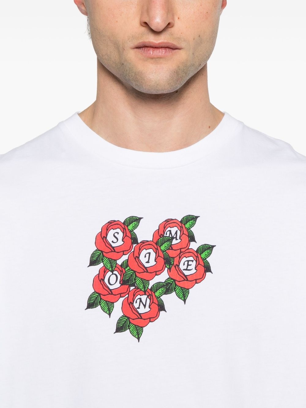 rose-print T-shirt - 4