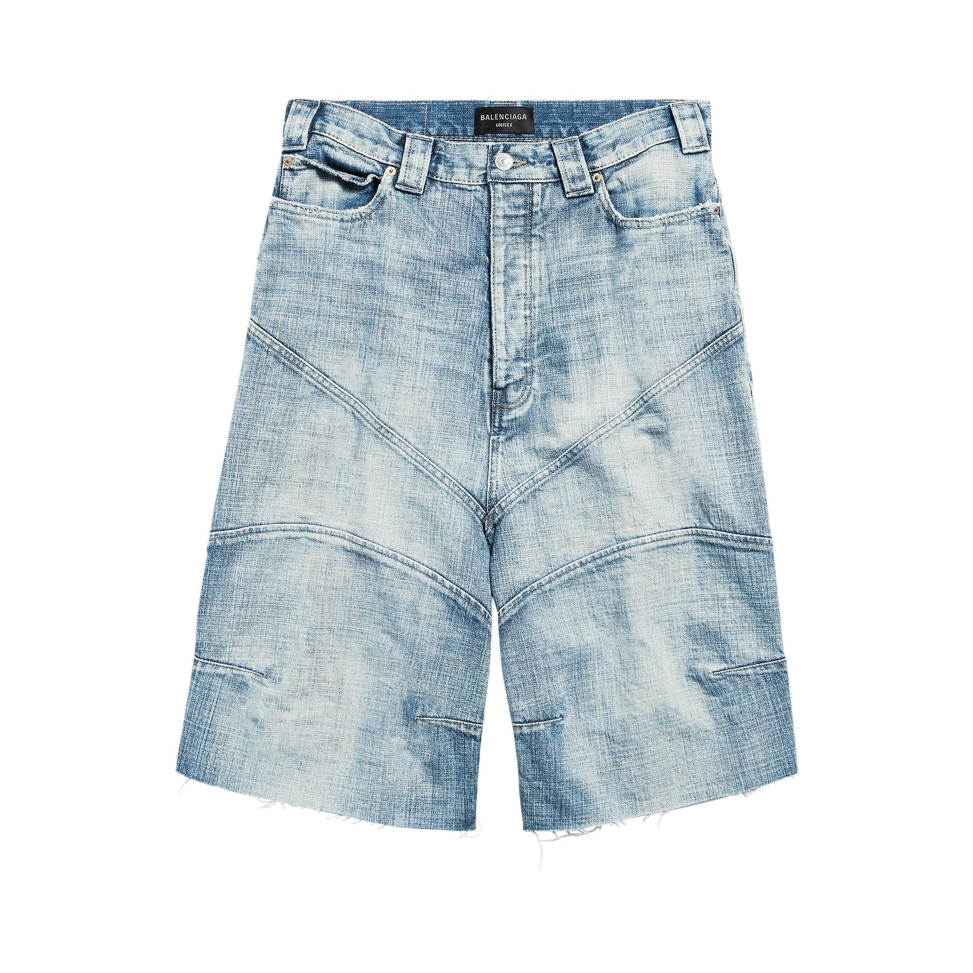Balenciaga Knee Dart Shorts 'Light Blue' - 1