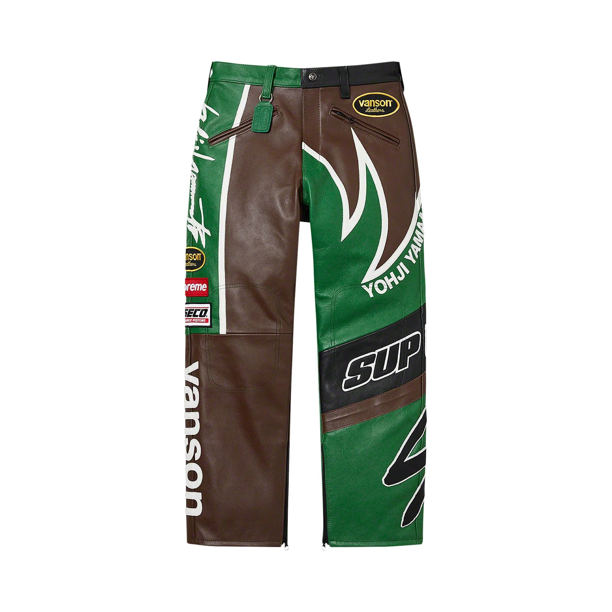 Supreme x Yohji Yamamoto x Vanson Leathers Split Pant 'Green' - 1