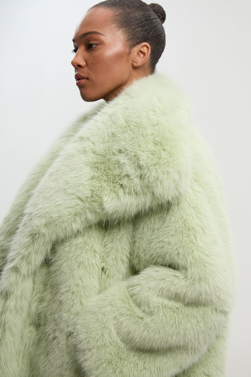 Plus Size Textured Faux Fur Short Coat 3
