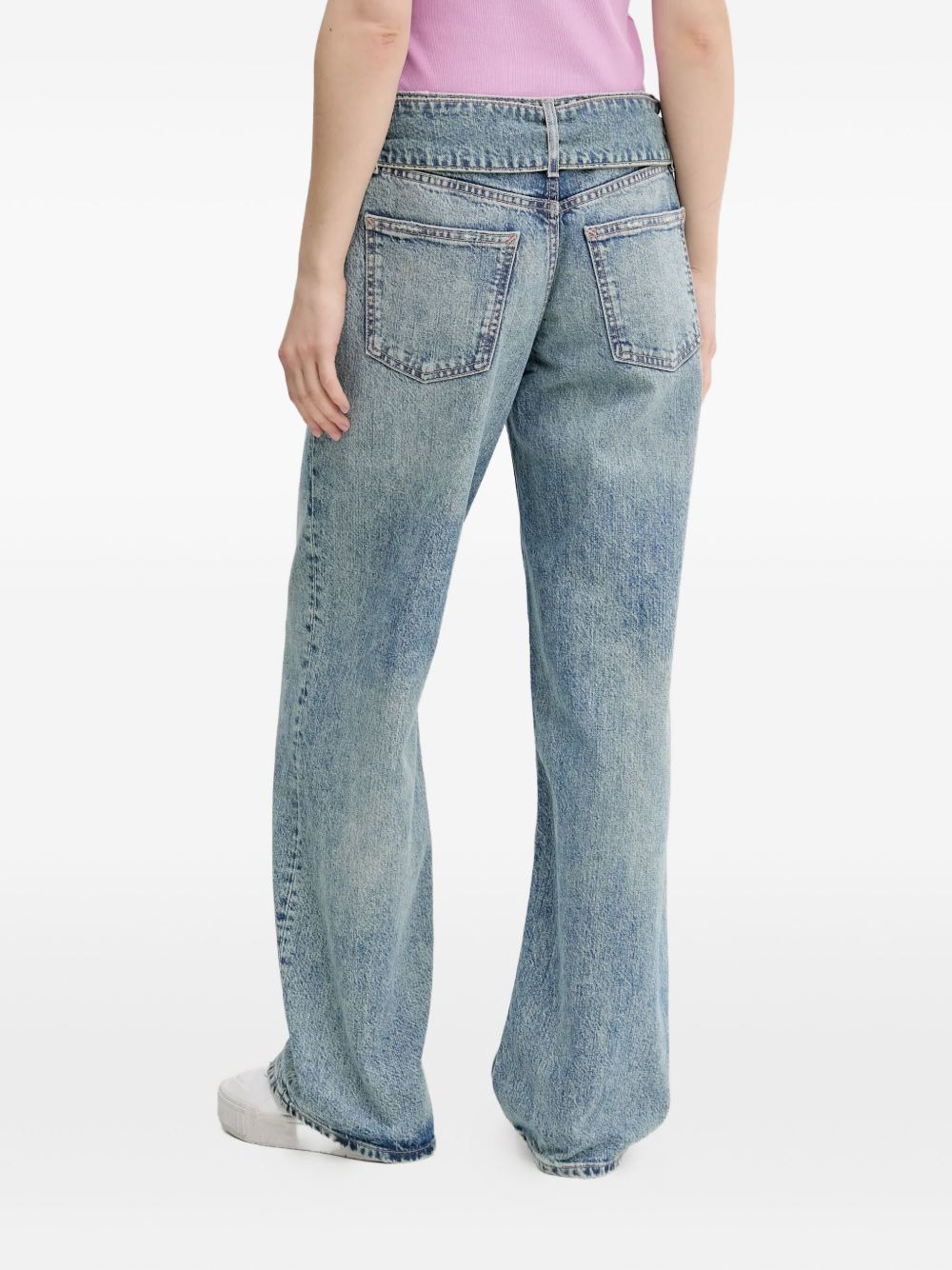 belted flared-leg jeans - 3