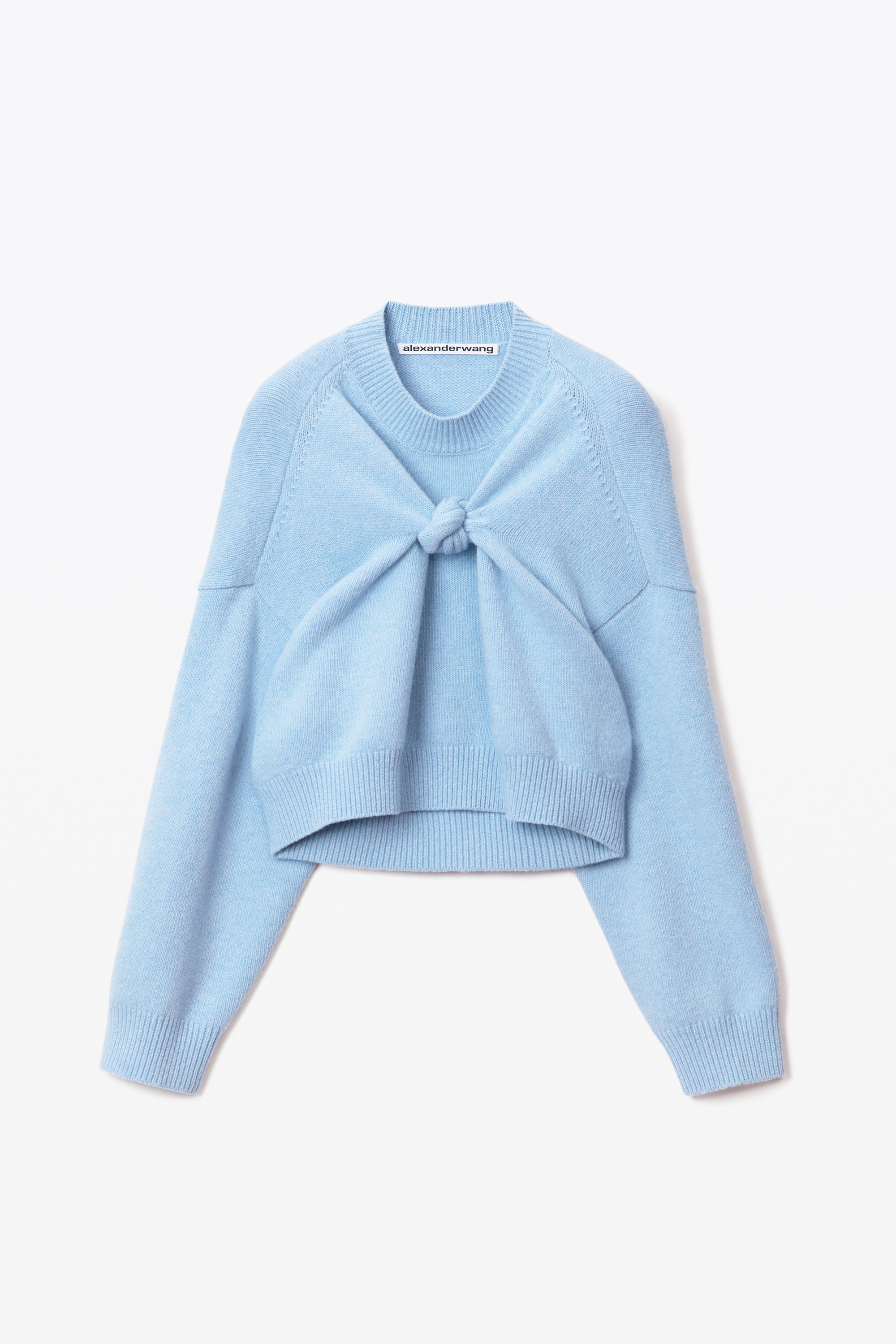 FRONT KNOT PULLOVER IN CASHMERE WOOL - 1