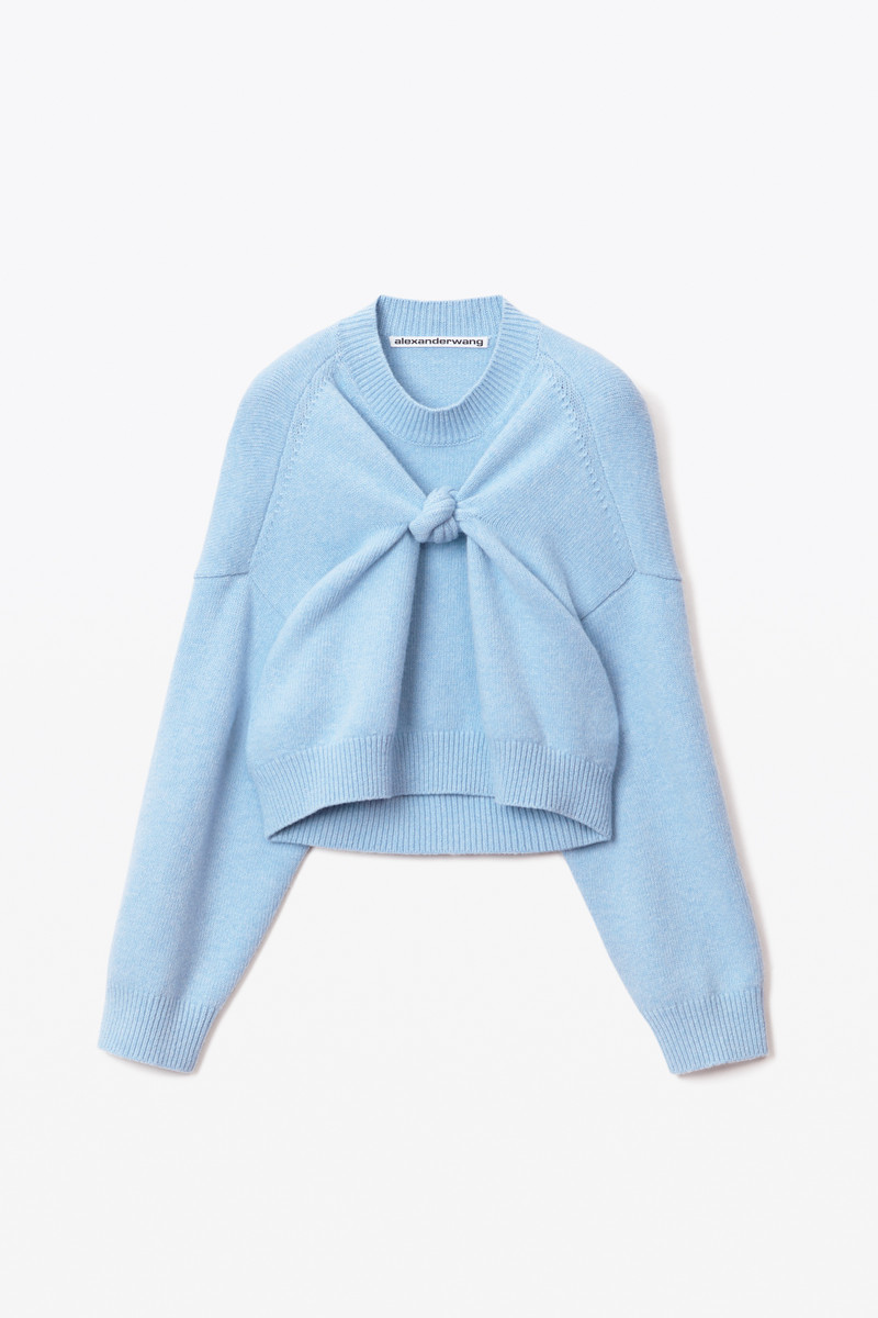 FRONT KNOT PULLOVER IN CASHMERE WOOL 1