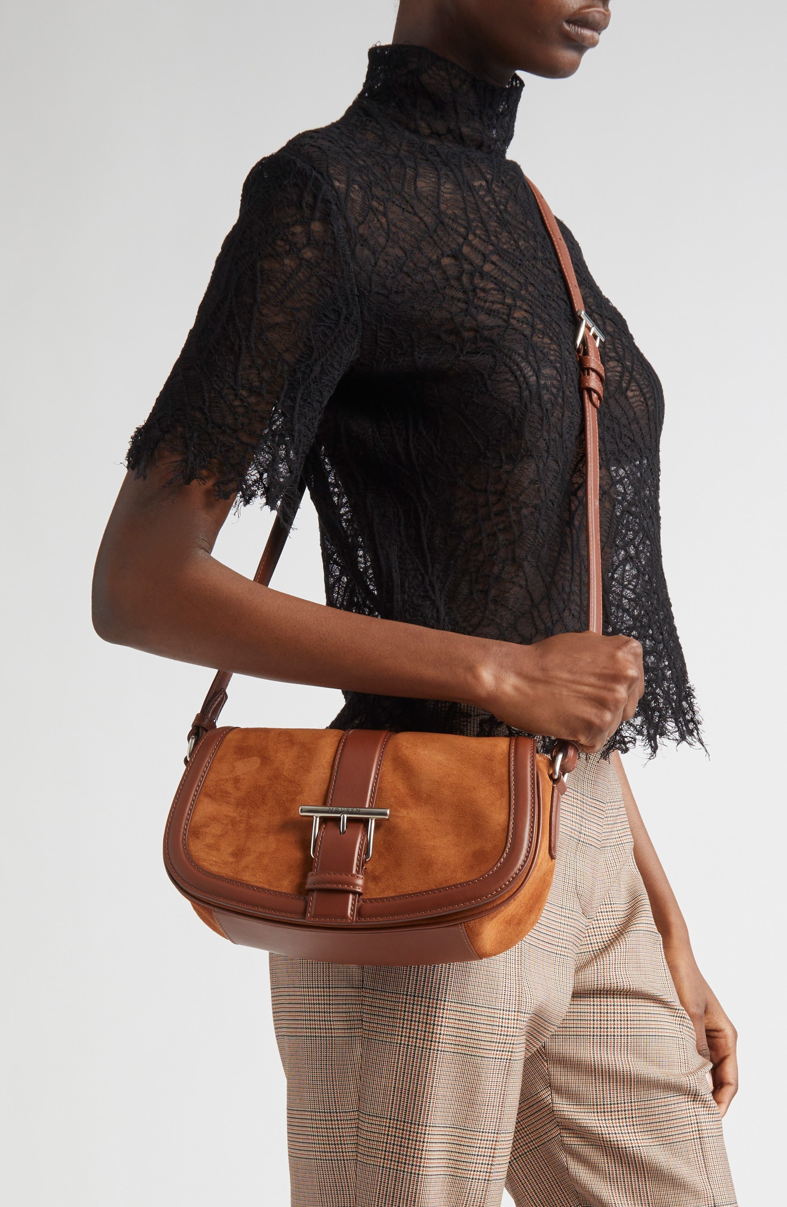 McQueen Mini T-Bar Shoulder Bag in Dark Brown/Silver at Nordstrom - 3
