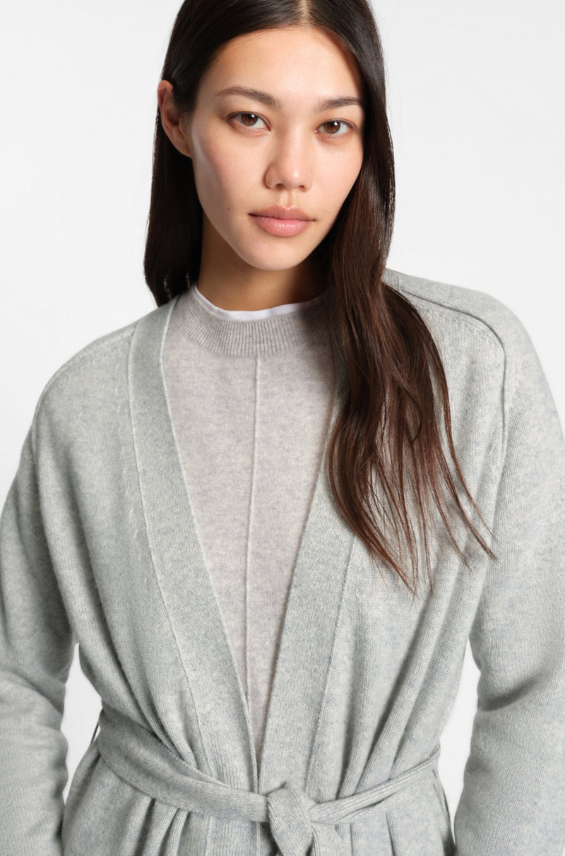 MELANGE-CASHMERE CARDIGAN WITH BELT 5