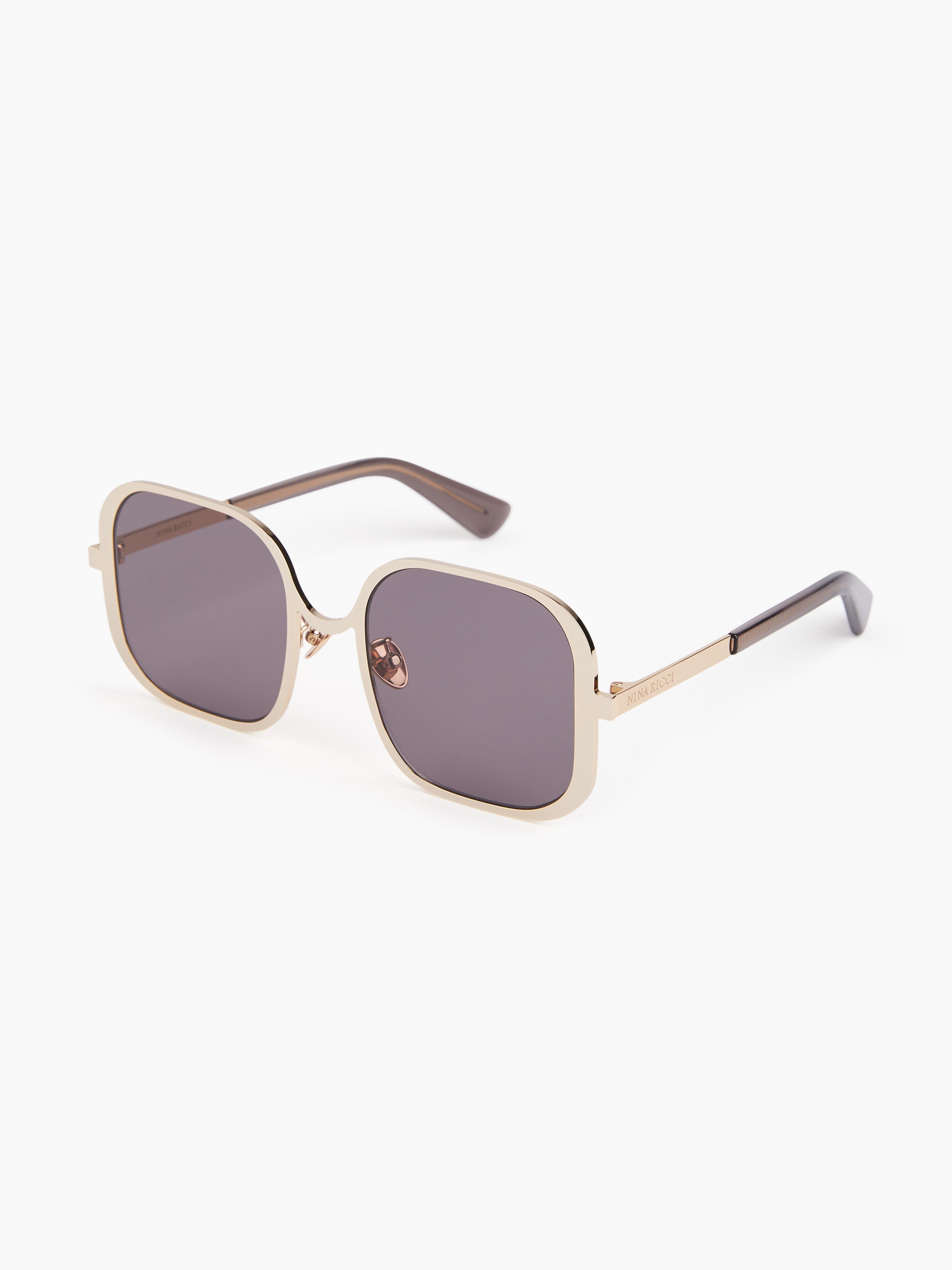 Upside-down square shiny rose gold Sunglasses - 4