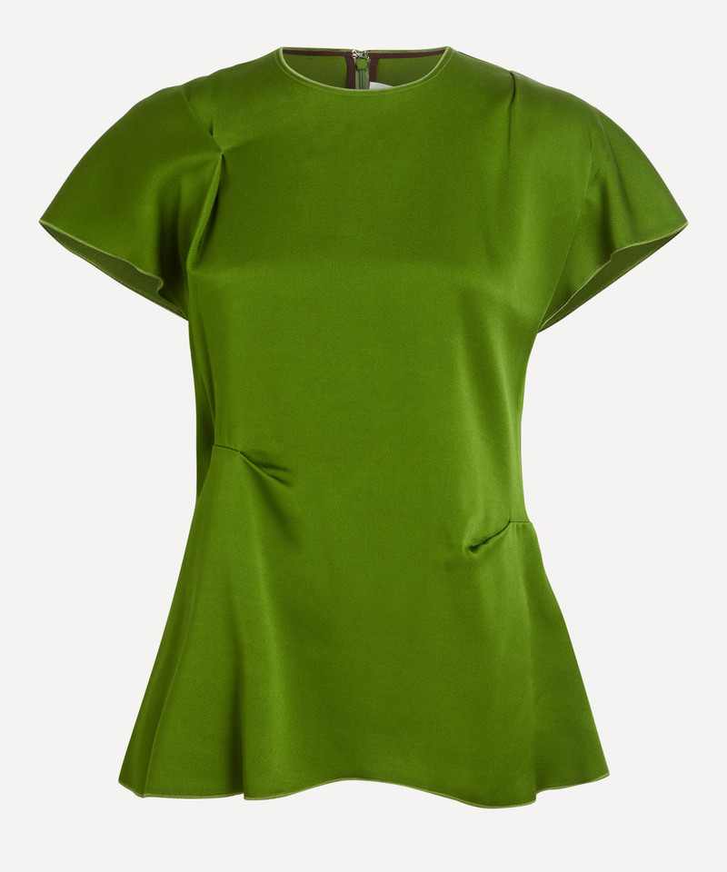 Algae Draped Pleat Detail Top - 1