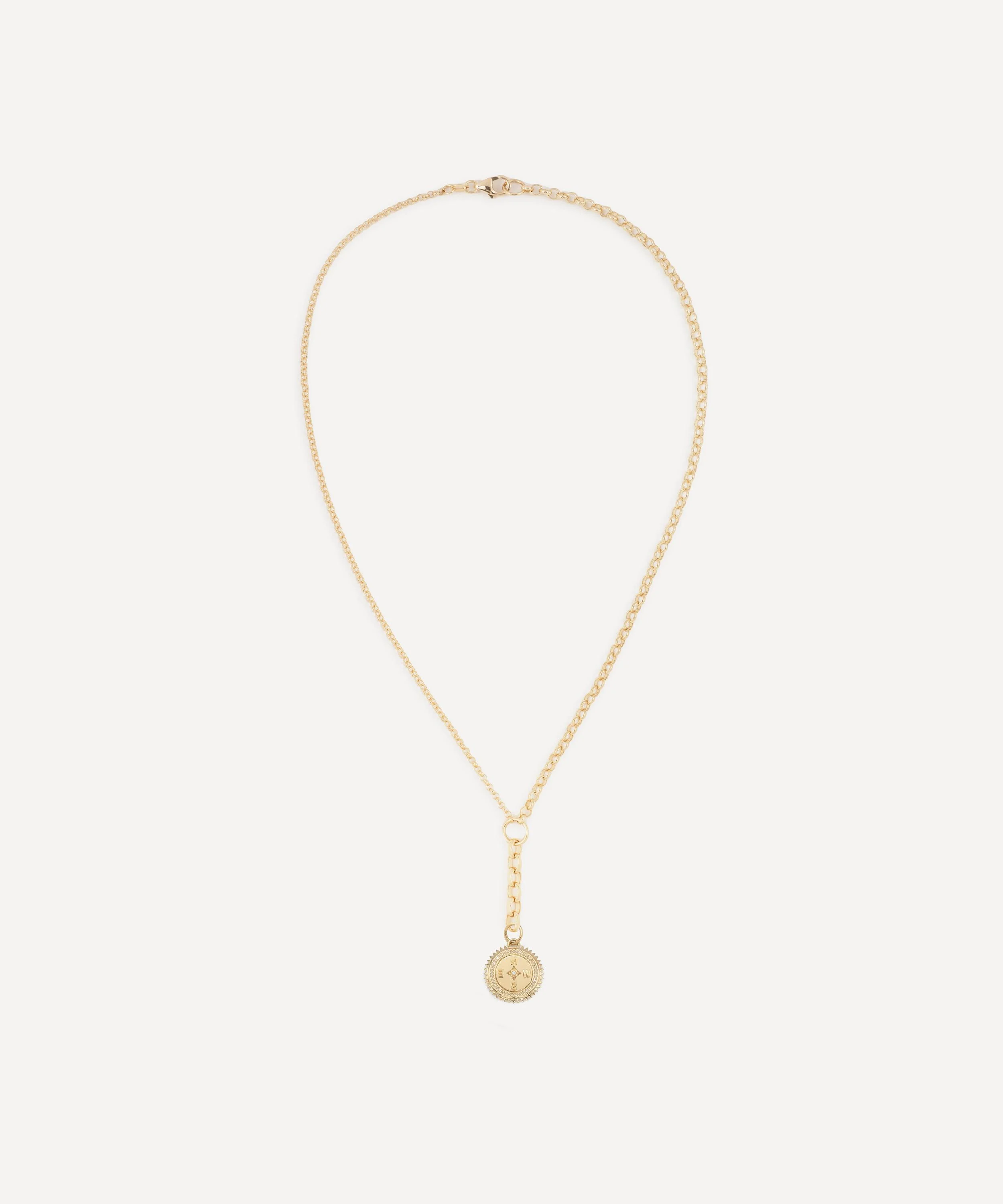 18ct Gold Internal Compass Small Mixed Belcher Extension Chain Necklace - 1