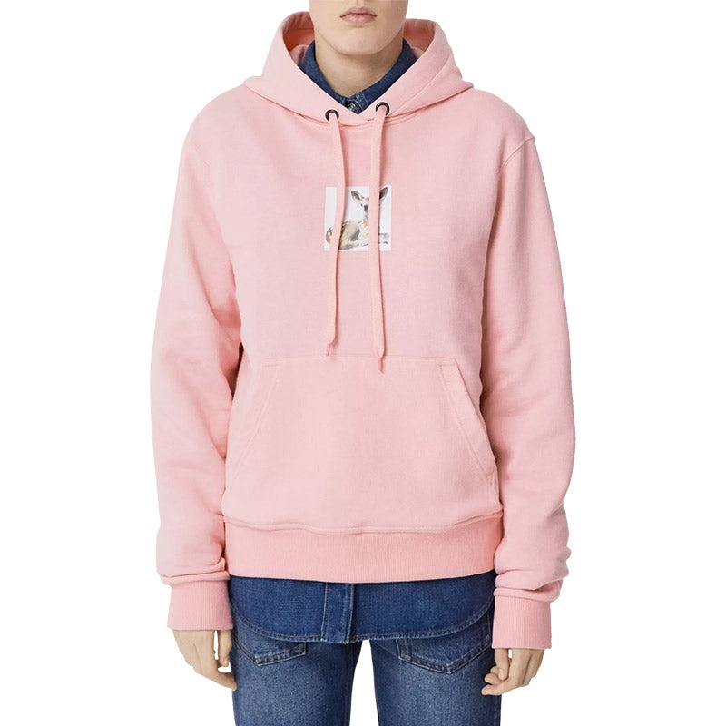 (WMNS) Burberry Deer Print Cotton Hoodie Deer Prints Cotton hooded sweatshirt Pink Red 80246541 - 3