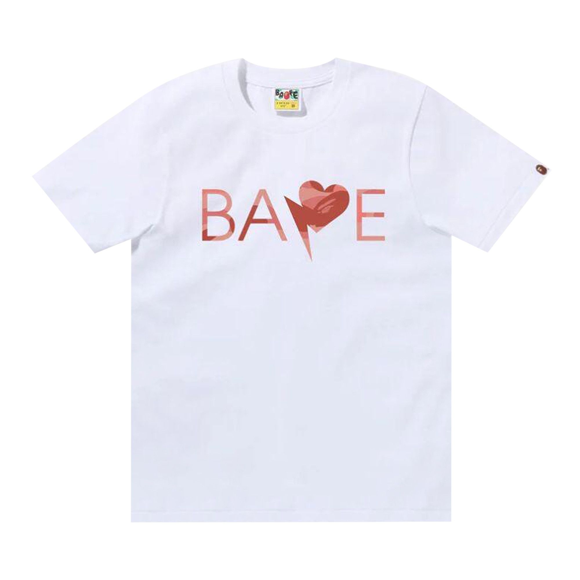 BAPE 1st Camo Heart Bape Logo Tee 'Pink' - 1