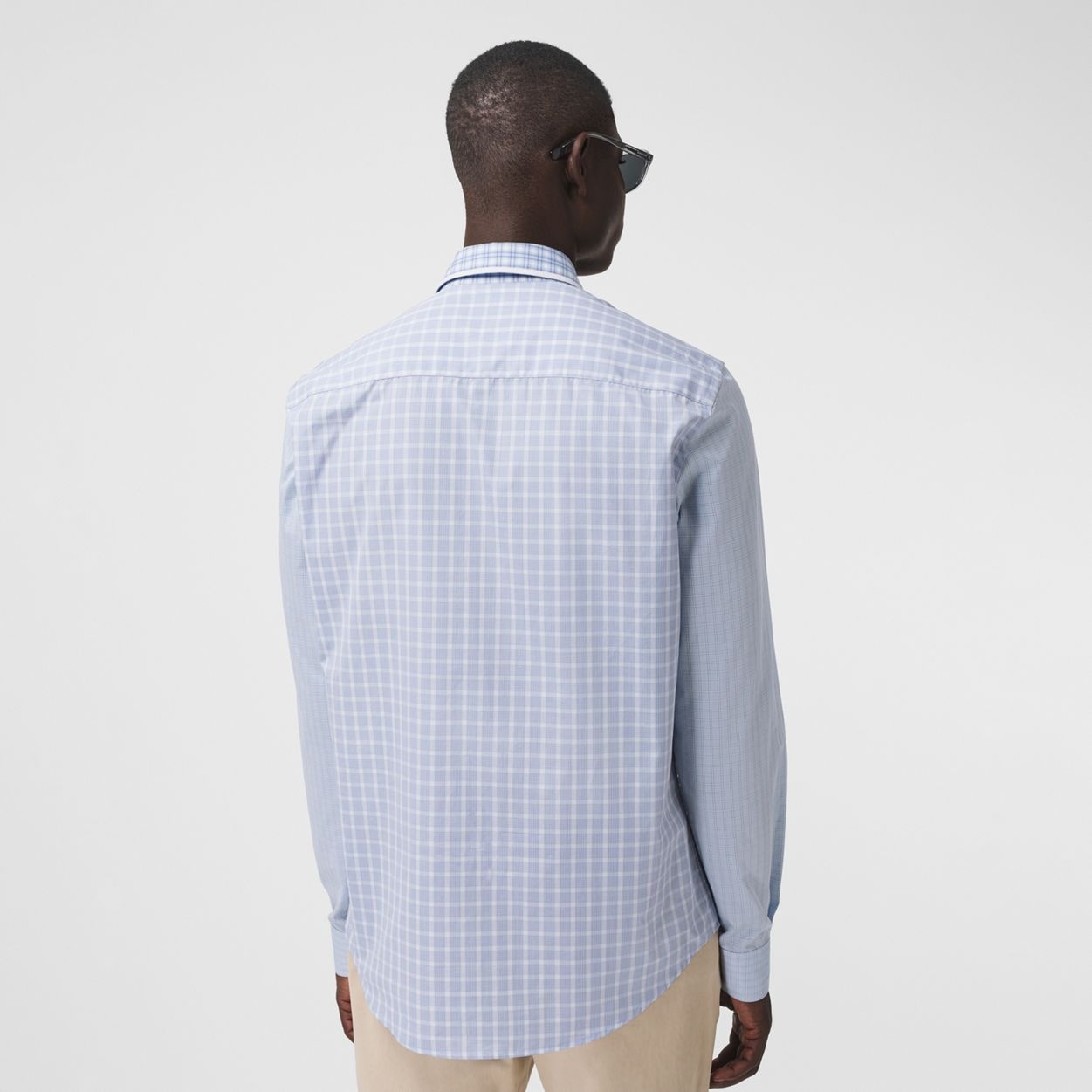 Logo Appliqué Contrast Check Cotton Shirt - 4