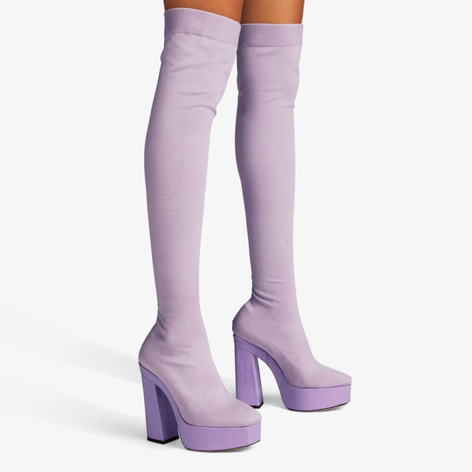 Giome Over The Knee 140
Wisteria Knitted Sock and Patent Over-The-Knee Boots - 2