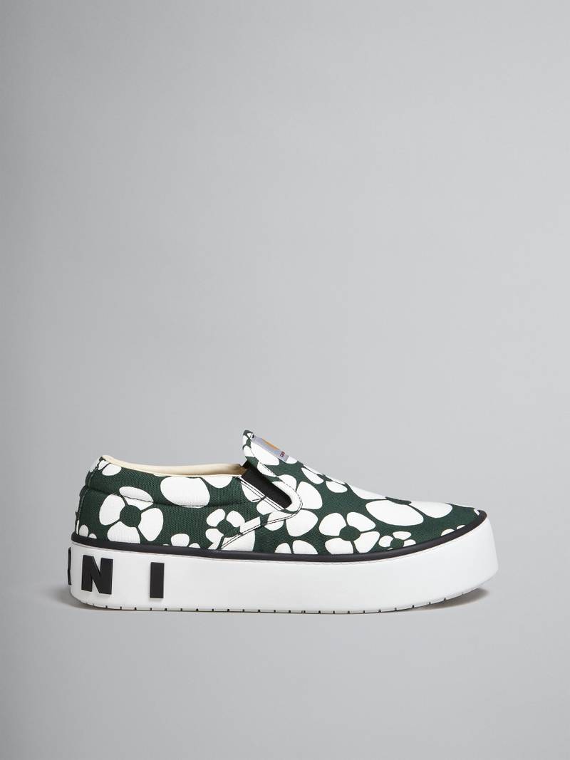 MARNI X CARHARTT WIP - GREEN SLIP-ON SNEAKERS - 1