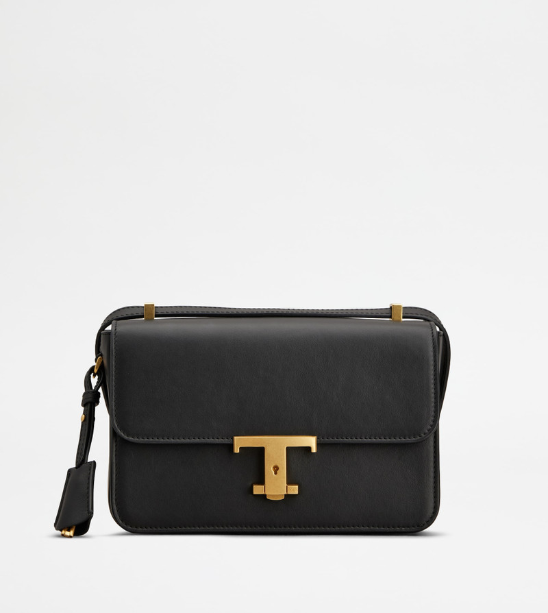 T TIMELESS FLAP BAG IN LEATHER MINI - BLACK 1