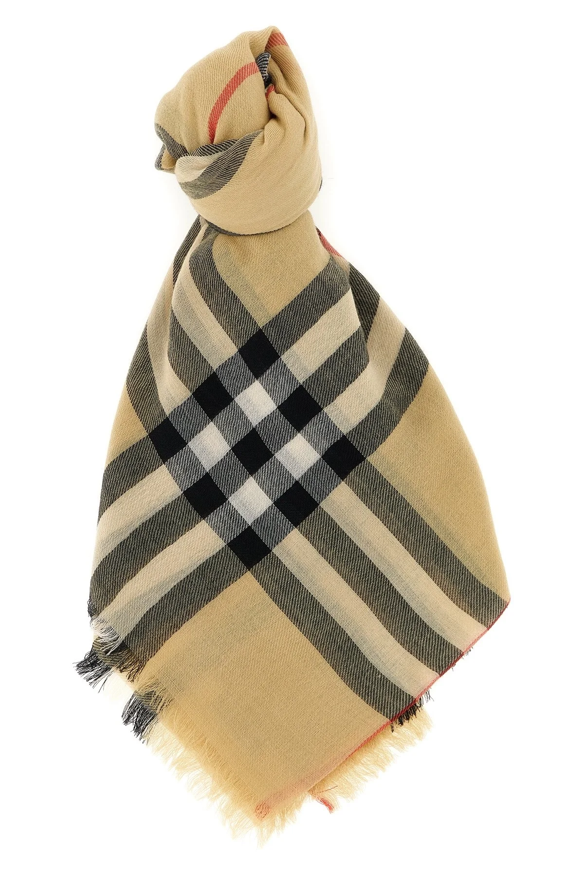 Check wool scarf - 1