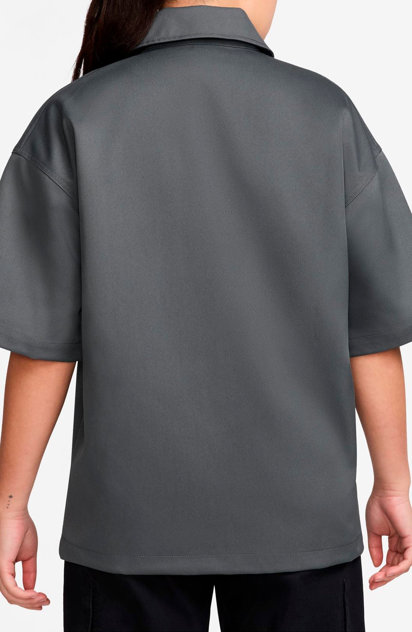 Jordan Flight Short Sleeve Snap-Up Shirt in Iron Grey/Dark Smoke Grey at Nordstrom - 2