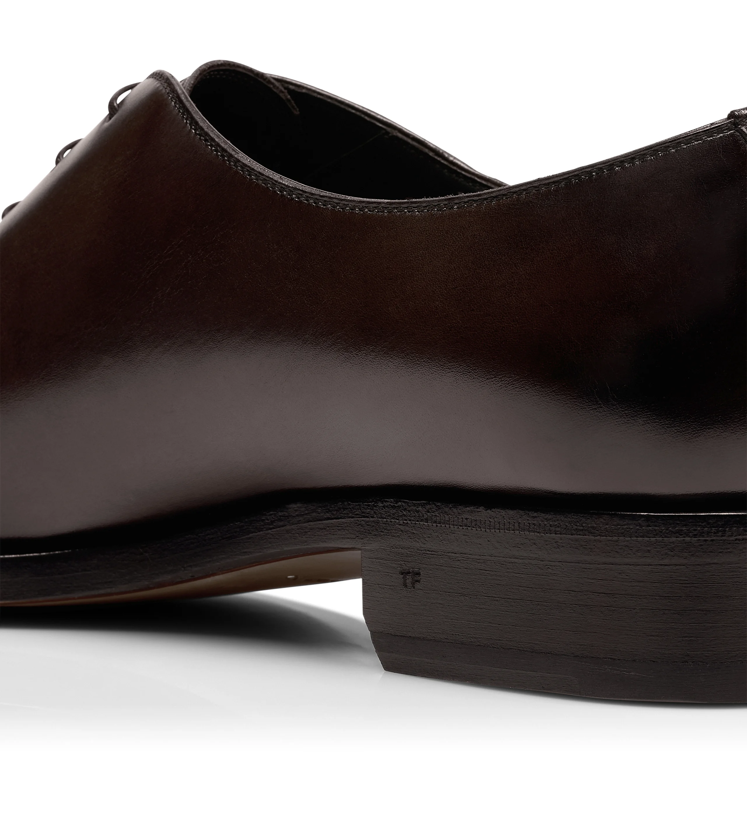 BURNISHED LEATHER WHOLE CUT LACE UP - 1