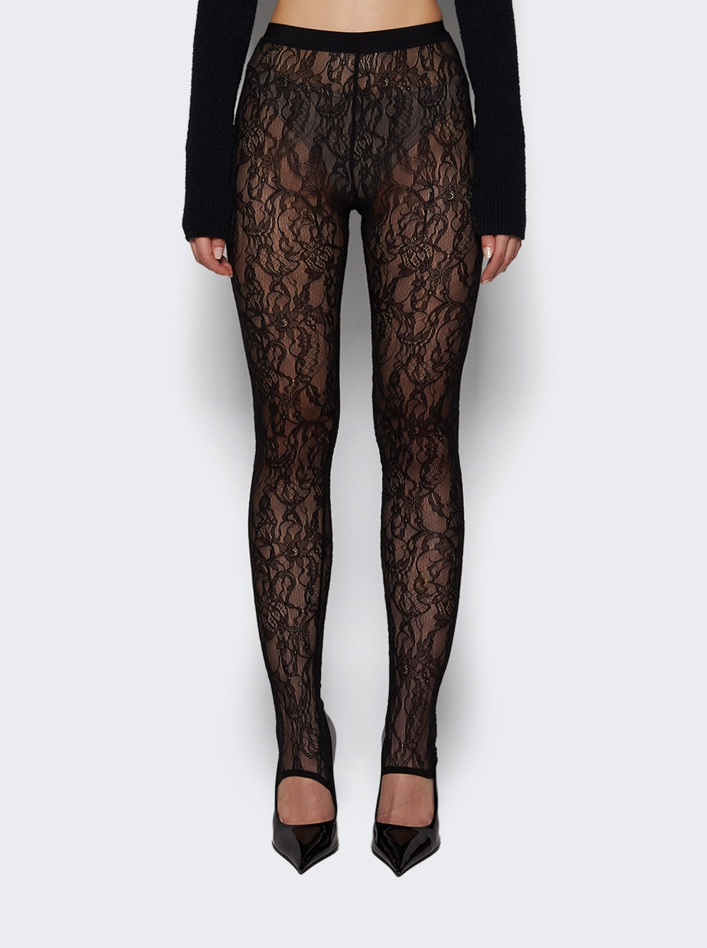 Lace Stirrup Legging Black - 2